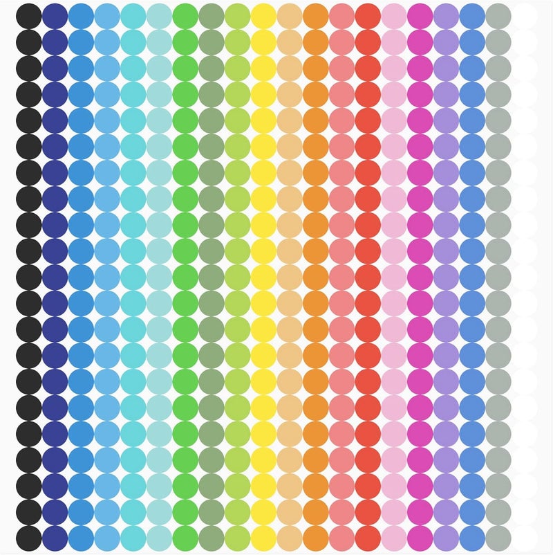 Nestcode 6720 PCS Small Dot Stickers Round Color Coding Labels Circle Dot Stickers Label Sticker in 20 Colors for Office,Classroom - Image 1